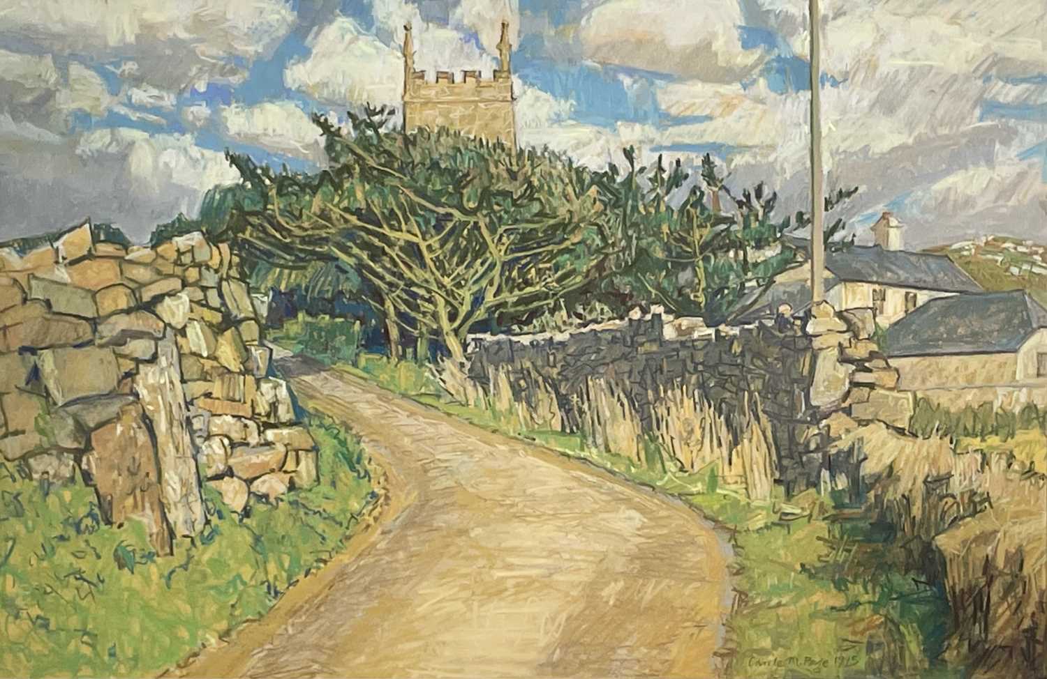 Lot 60 - Carole PAGE (1955) Afternoon at Zennor Pastel...