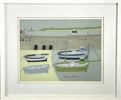 Lot 39 - Bryan PEARCE (1929-2006) Four Boats - St Ives...