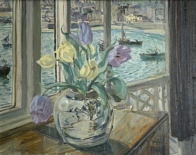 Lot 83 - Mary MCCROSSAN (1865-1934) St Ives Window Oil...