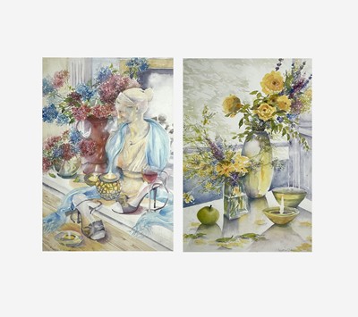 Lot 261 - Maggie O'BRIEN (Two works) Hydrangeas & High...