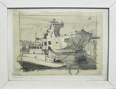 Lot 417 - Theo CRUTCHLEY-MACK Falmouth Docks Drawing...