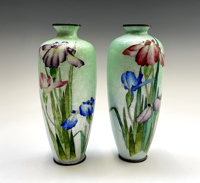 Lot 116 - Two Japanese ginbari vases, Meiji Period, each...