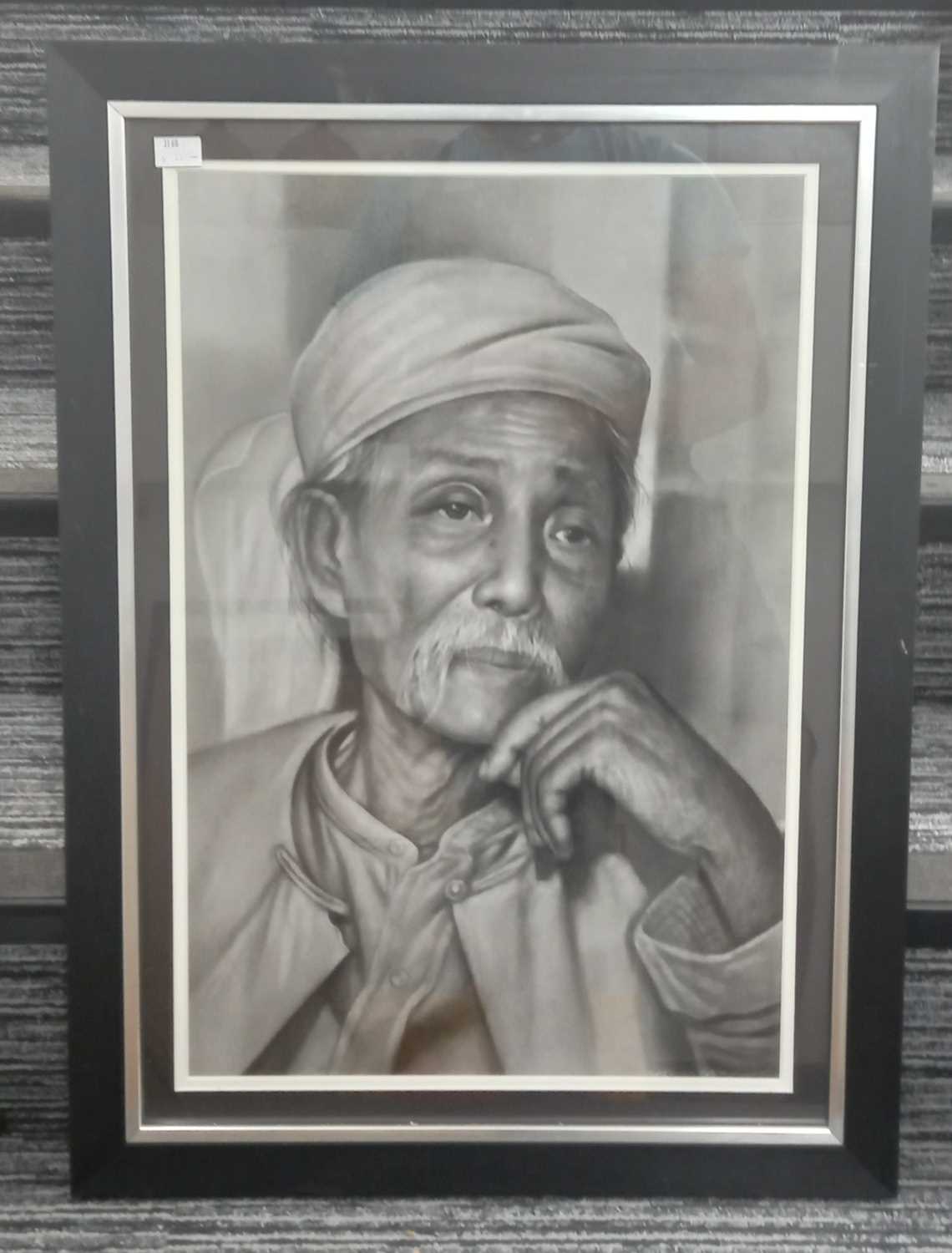 Lot 399 - A charcoal drawing of Thakin Kodaw Hmaing,