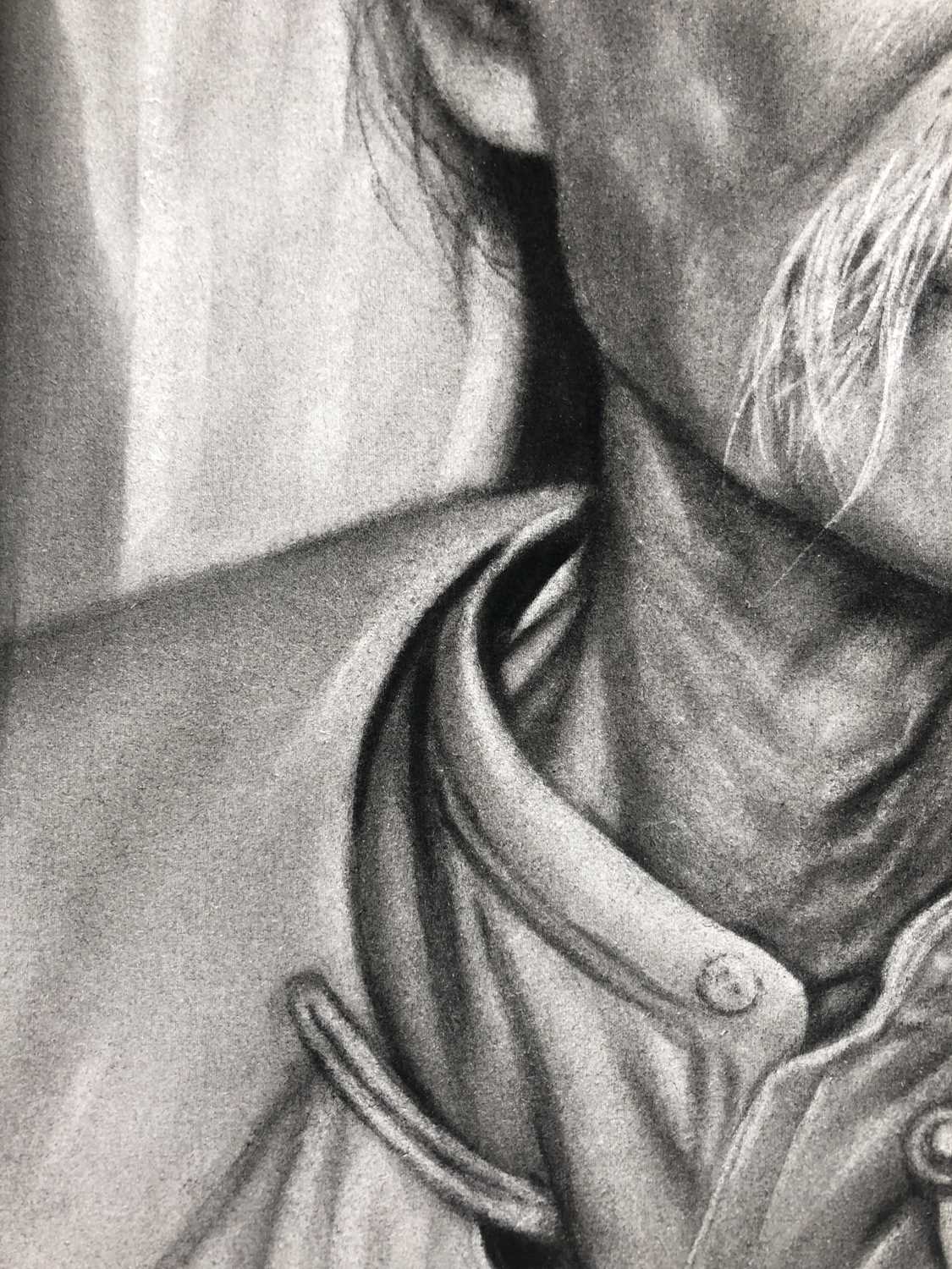 Lot 399 A charcoal drawing of Thakin Kodaw Hmaing,