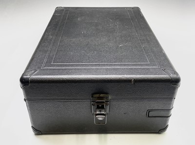 Lot 198 - An HMV portable gramophone, in black case,...