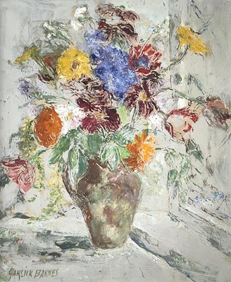 Lot 13 - Garlick BARNES (1891-1987) Vase of Flowers Oil...