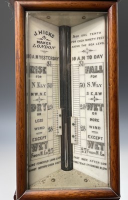 Lot 2902 - A Victorian walnut stick barometer, by J Hicks,...