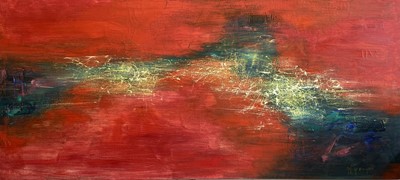 Lot 1094 - Bó YÚN 薄云 (1948) Abstract Landscape Oil on...