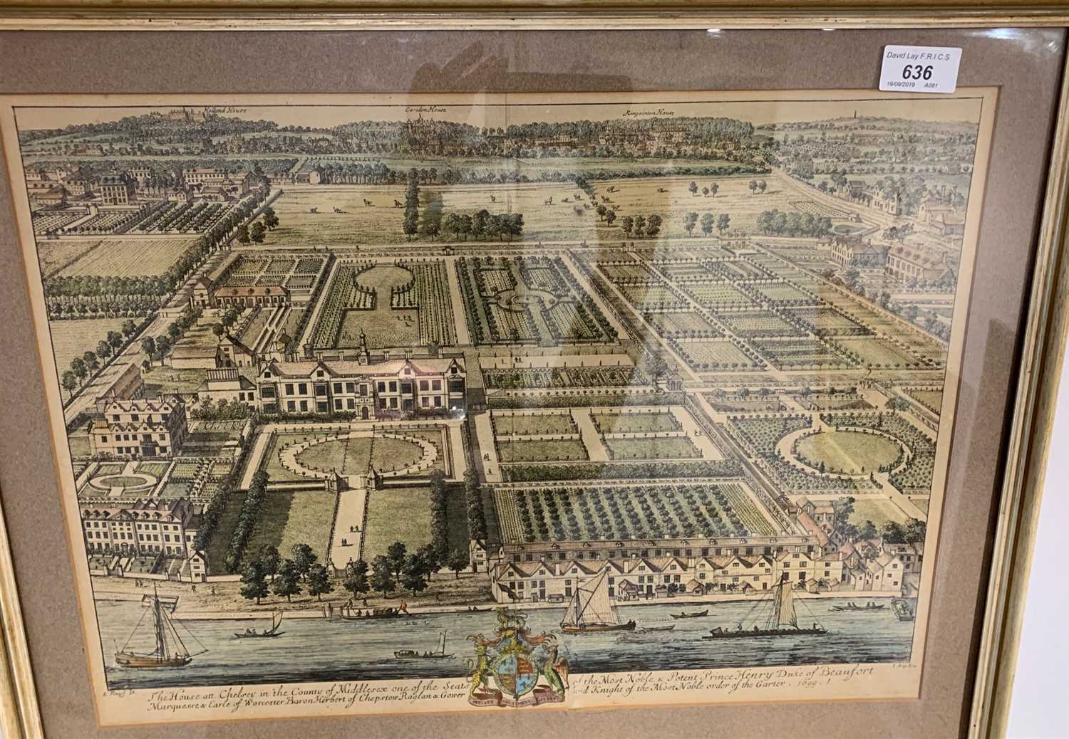 Lot 636 - A coloured engraving after Leonard Knyff (1650,...