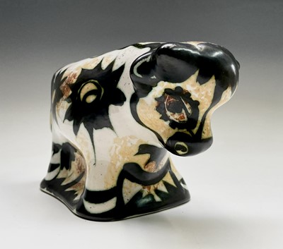 Lot 1286 - A yellow Newlyn Pottery bull, height 14.5cm