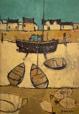 Lot 1159 - David HUMPHREYS (1937) Boats and Fish, Fecamp,...