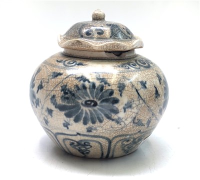 Lot 715 - A Chinese blue and white jar and cover,...