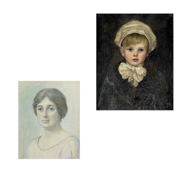 Lot 1207 - Victorian School Portrait of a Boy Oil on...