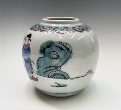 Lot 209 - Three Chinese porcelain ginger jars and a...