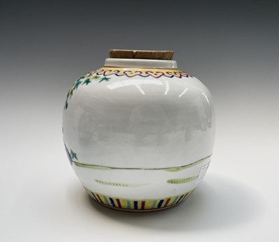 Lot 209 - Three Chinese porcelain ginger jars and a...