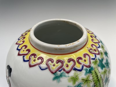 Lot 209 - Three Chinese porcelain ginger jars and a...