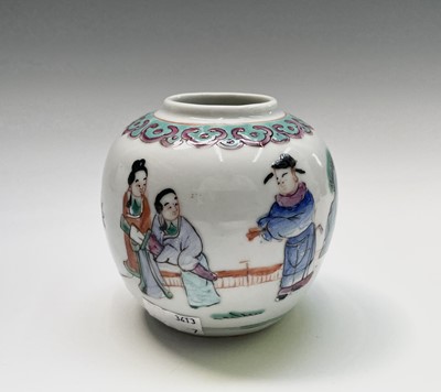 Lot 209 - Three Chinese porcelain ginger jars and a...
