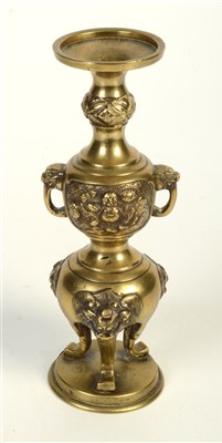 Lot 732 - A Japanese polished bronze censer stick holder,...