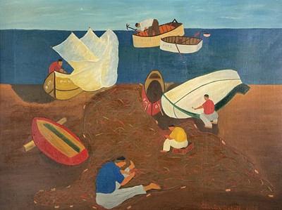 Lot 1259 - Charles ORLOFF (XX) Fishermen at Work, Ibiza...