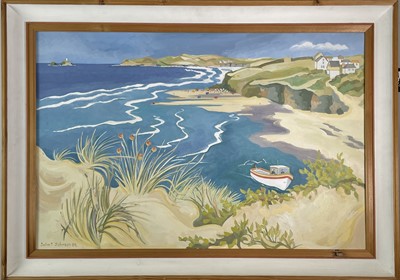 Lot 289 - Colin Trevor JOHNSON (1942) Gwithian Beach Oil...