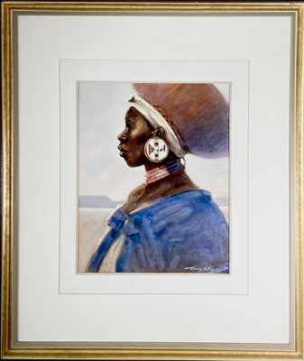 Lot 355 - Anthony J. HUDSON (1937-1989) Zulu Woman Oil...