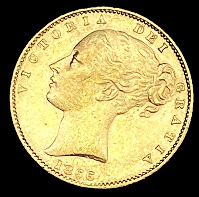 Lot 21 - Great Britain Gold Sovereign 1866 Die no.50...