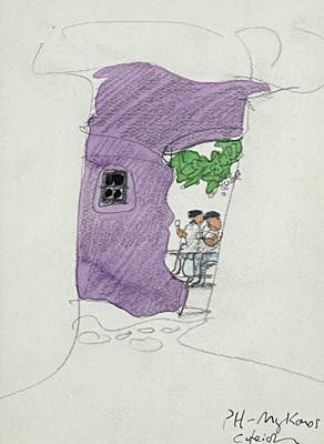 Lot 1097 - Paul HOGARTH (1917-2001) Mykonos Cafe...