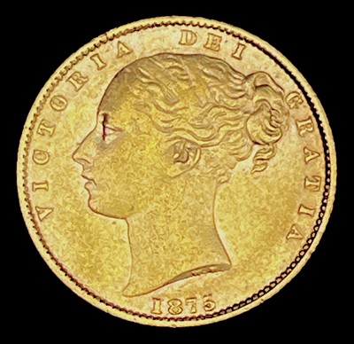 Lot 21O - Great Britain Gold Sovereign 1875 Shield Back....