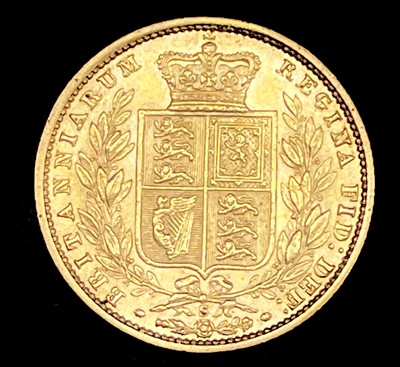Lot 21P - Great Britain Gold Sovereign 1877 Shield Bank....