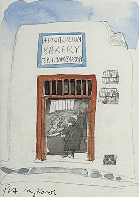 Lot 1098 - Paul HOGARTH (1917-2001) Mykonos Bakery...