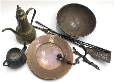 Lot 209 - Miscellaneous metalware to include a pair of...