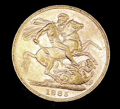 Lot 22D - Great Britain Gold Sovereign 1885 EF+ No...