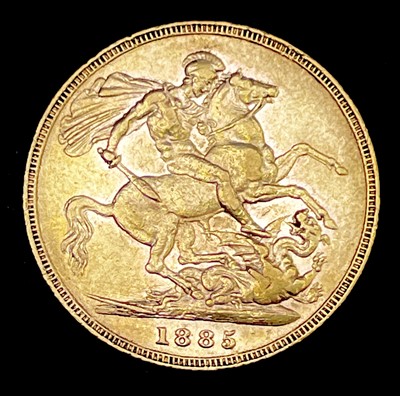 Lot 22E - Great Britain Gold Sovereign 1885 EF Melbourne...