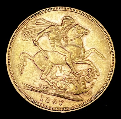 Lot 22F - Great Britain Gold Sovereign 1887 Melbourne...