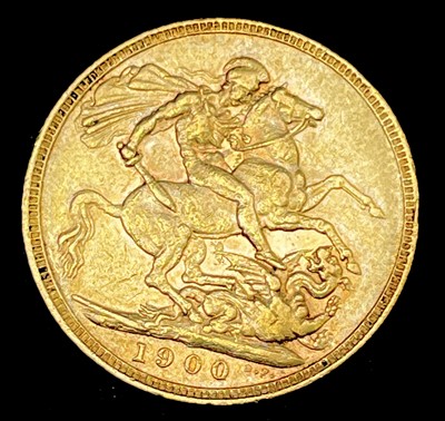Lot 22T - Great Britain Gold Sovereign 1900 Veiled Head