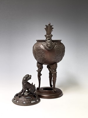 Lot 353 - A Japanese bronze incense burner, 19th century,...