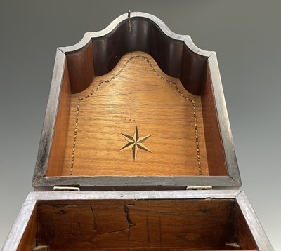 Lot 28 - A George III mahogany slope front knife box,...