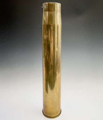 Lot 39 - A tall brass shell case from a Vickers 3.7"...
