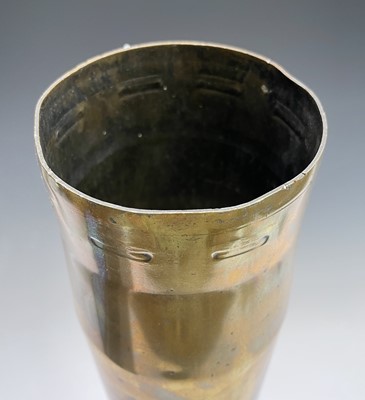 Lot 39 - A tall brass shell case from a Vickers 3.7"...