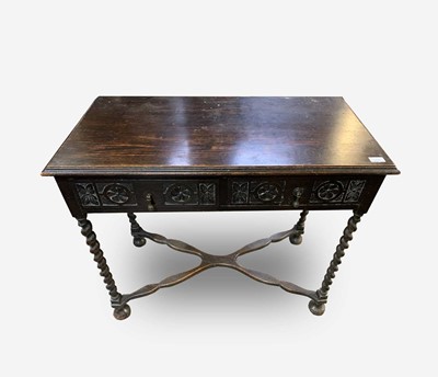 Lot 10 - A William and Mary style oak side table, early...