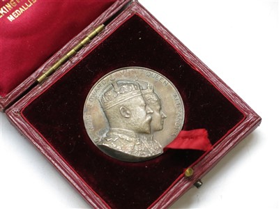 Lot 2644 - Silver coronation medal, Edward VII and Queen...