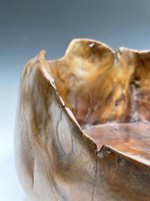 Lot 43 - A gnarled walnut large bowl, of rustic form,...