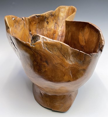 Lot 43 - A gnarled walnut large bowl, of rustic form,...