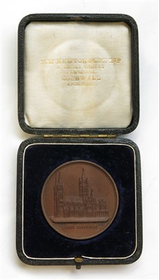 Lot 2646 - A Truro cathedral bronze medal dated 1887,...
