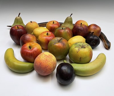 Lot 44 - A collection of assorted wax fruit, including...
