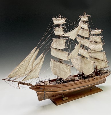 Lot 45 - A wooden model of the clipper Cutty Sark, with...