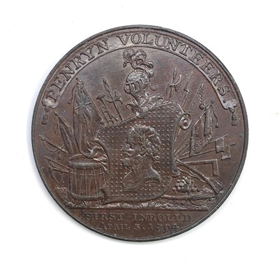 Lot 2649 - A Cornish Penryn Volunteers half penny, 1794,...