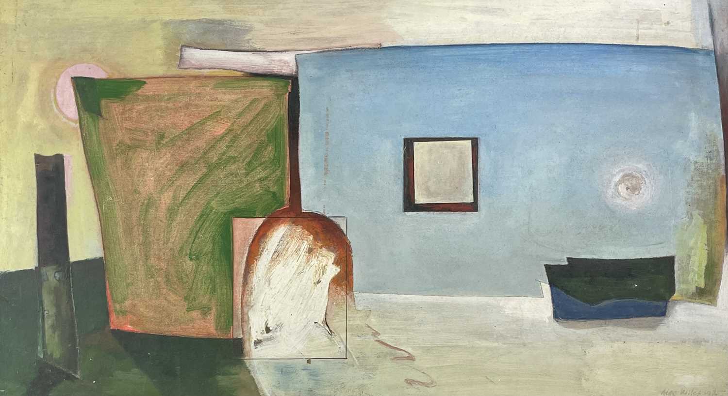 Lot 1020 - Alec WILES (1924) Untitled Oil and collage on...