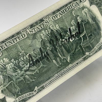 Lot 1219 - After Andy Warhol, a two-dollar banknote,...