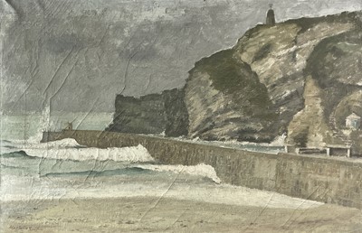 Lot 1036 - Alec WILES (1924) Portreath, The Harbour Wall...